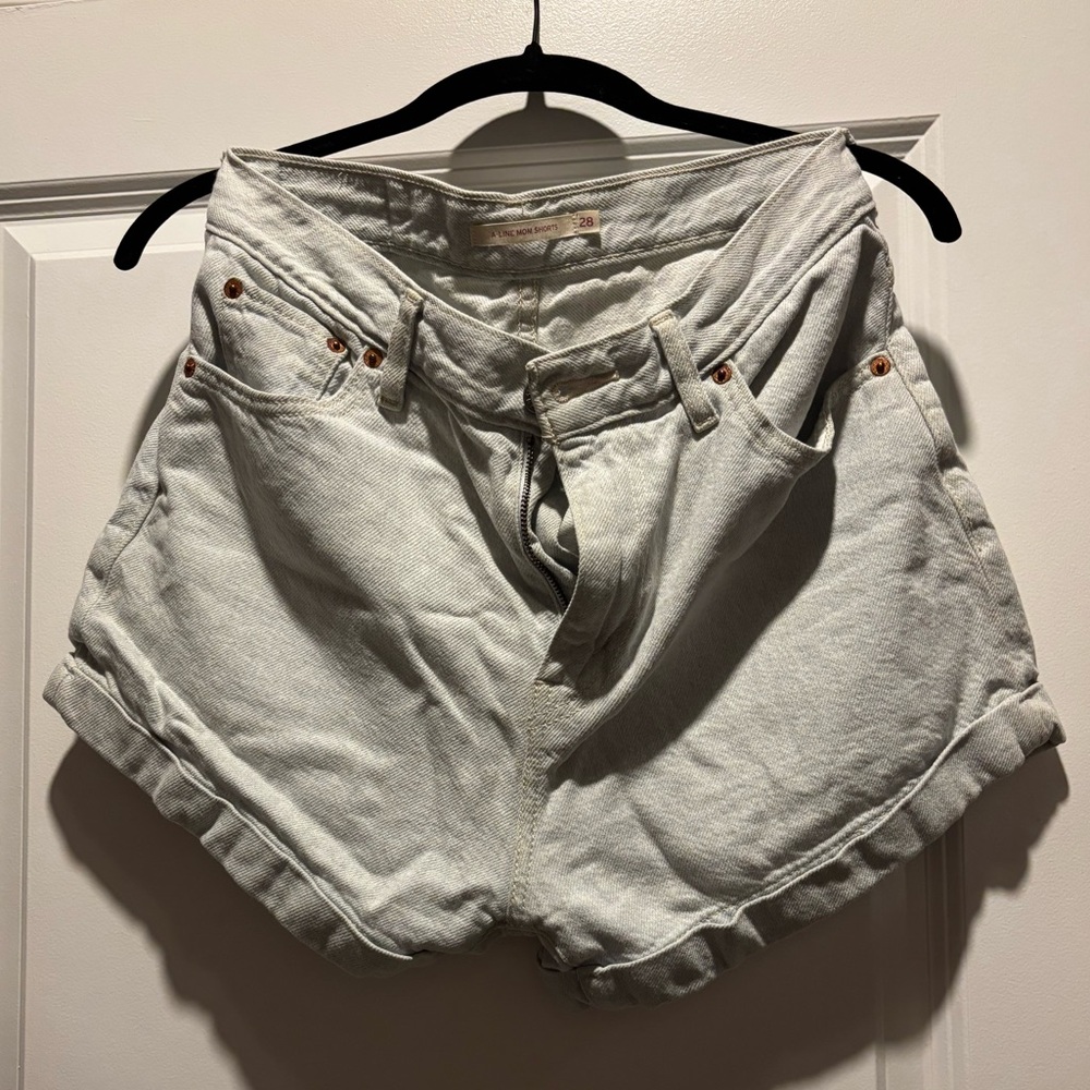 Light Gray Denim Shorts